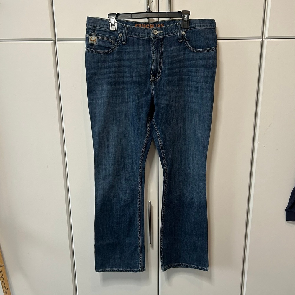 Cinch‎ Ian Slim Fit Bootcut Jeans Mens 36x32 Medium Wash Western Denim